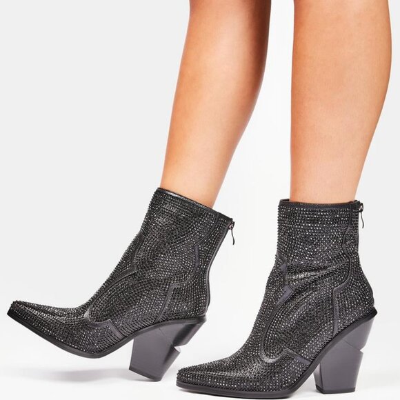 AZALEA WANG NOTHING BUT LOVE FOR YOU  Rhinestone Boots ( BRAND NEW !!! ) - Picture 3 of 7